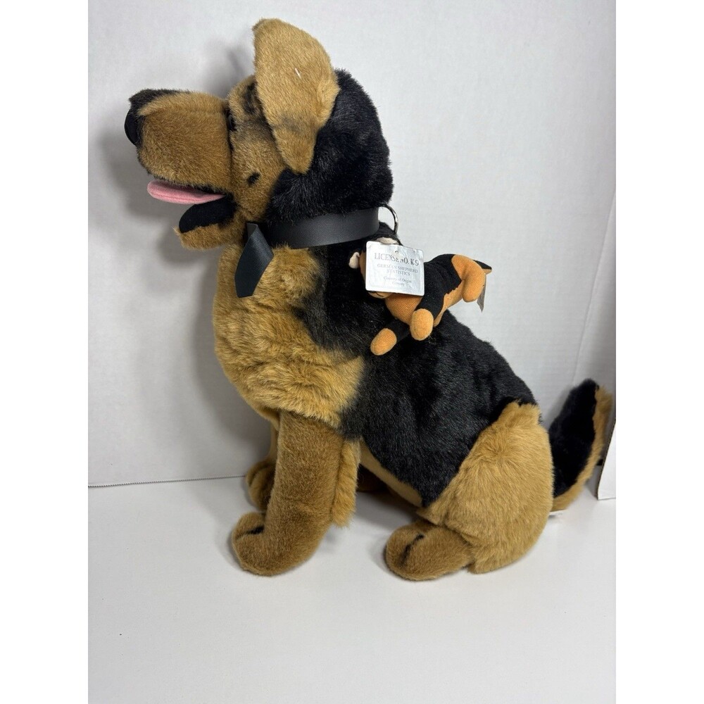 Stuffins German Shepard Plush Realist Dog Puppy W Collar Vintage 1998 K-9